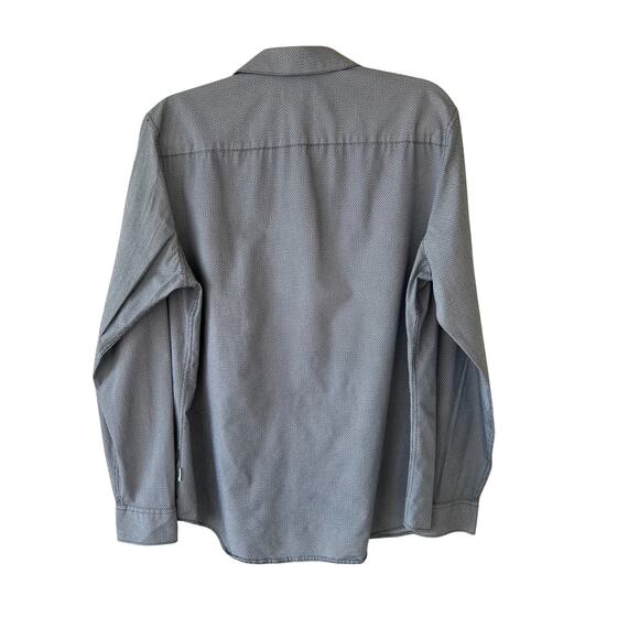 Calvin Klein Mens Infinite Gray Diamond Print Button Up Long Sleeve Size L Work - Picture 2 of 8